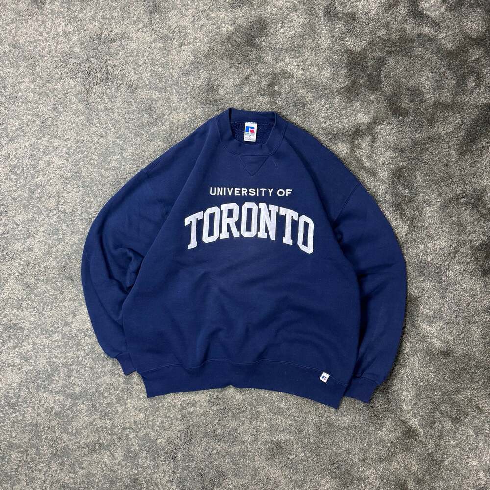 Vintage Russell Athletic University of Toronto Navy Blue Crewneck Sweatshirt XL